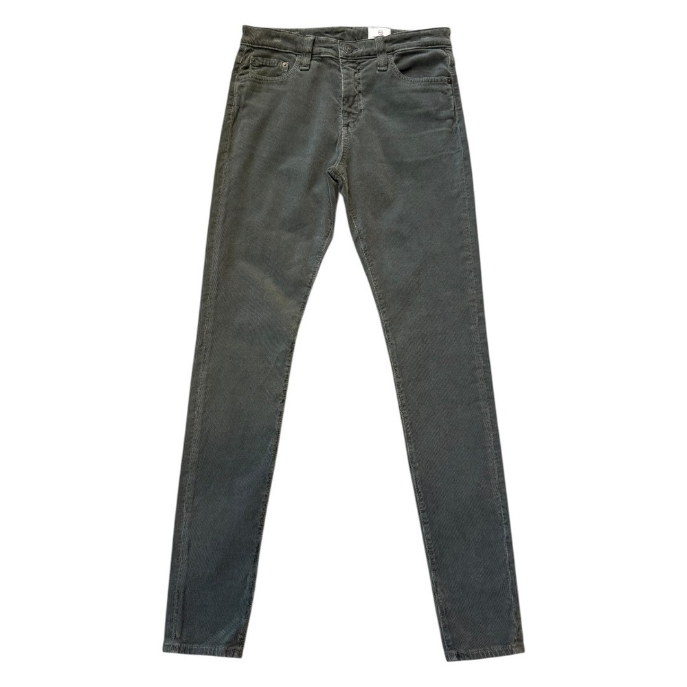 AG Adriano Goldschmied Farrah Skinny Corduroy Pants Dark Olive‎ Green Size 4 27